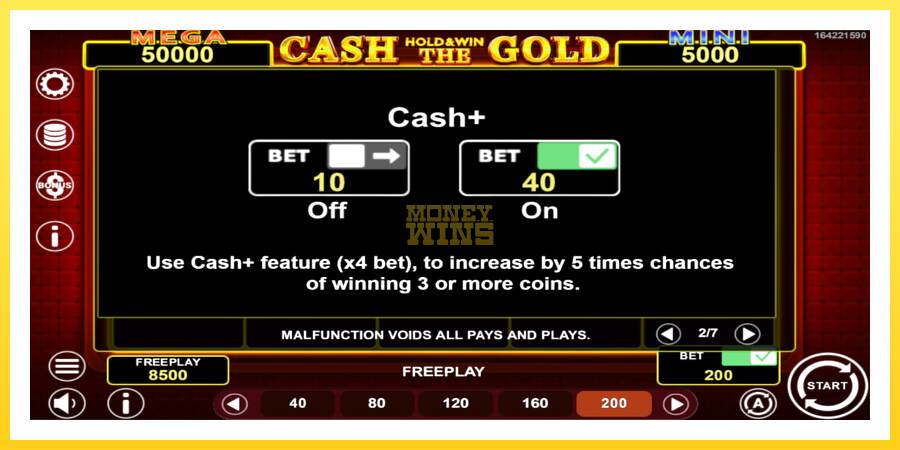 Slika 5 igralni avtomat Cash The Gold Hold & Win