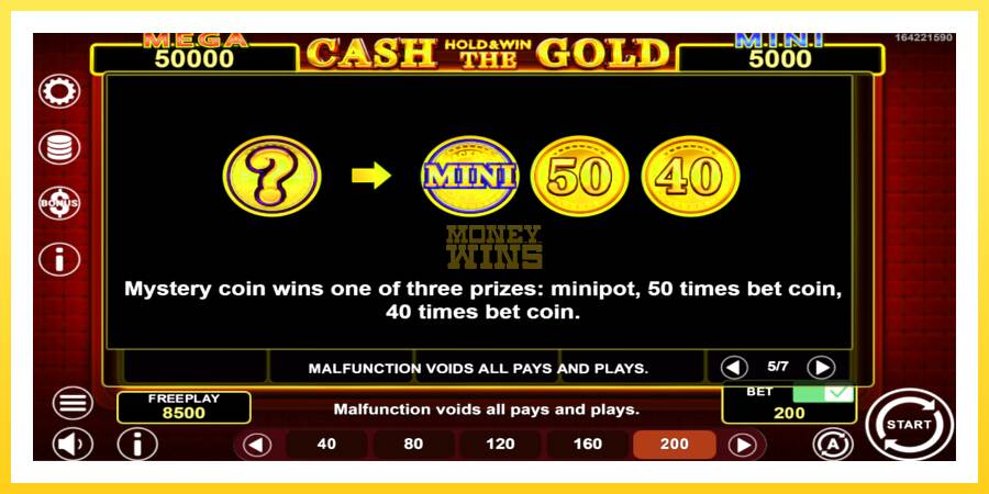 Slika 6 igralni avtomat Cash The Gold Hold & Win