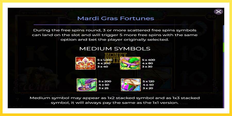 Slika 5 igralni avtomat Mardi Gras Fortunes