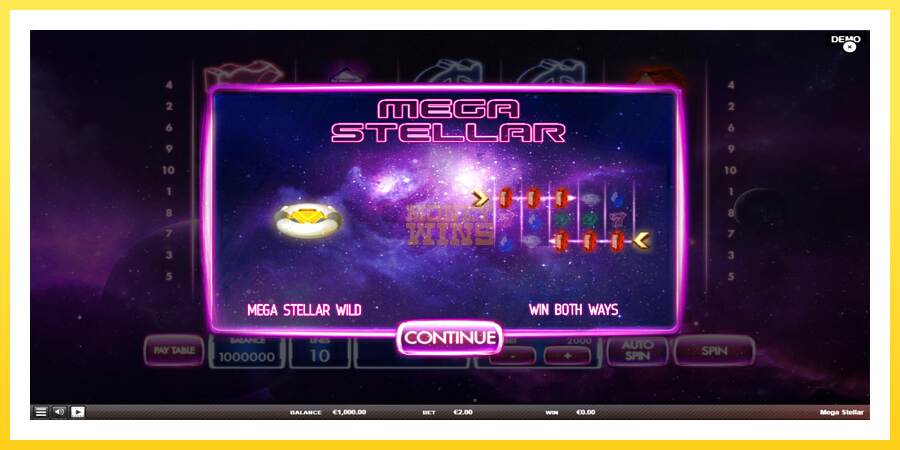 Slika 1 igralni avtomat Mega Stellar