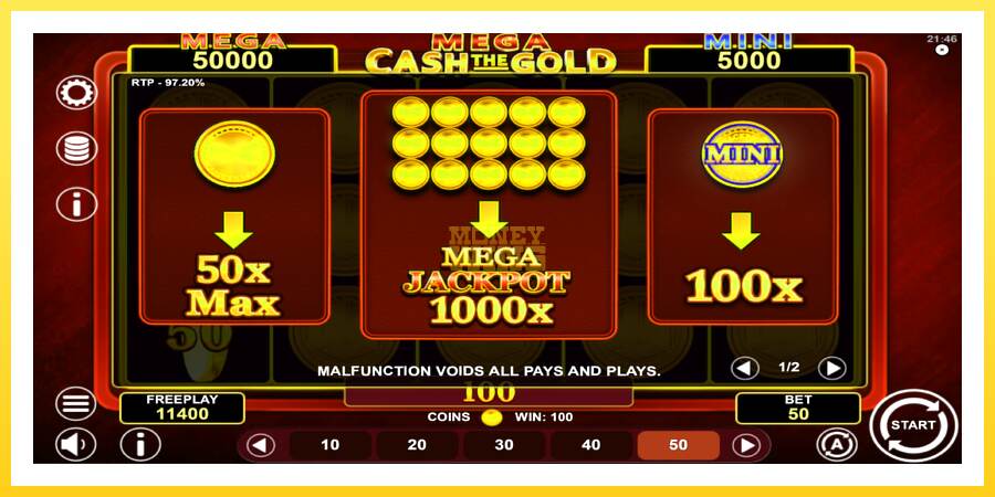 Slika 6 igralni avtomat Mega Cash The Gold