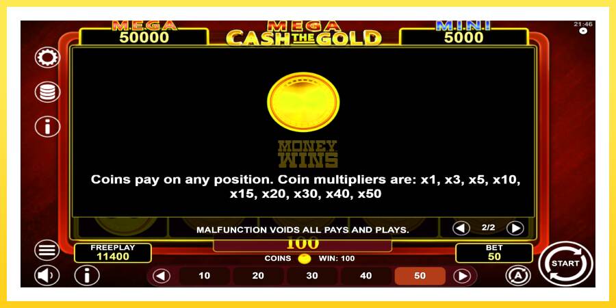 Slika 7 igralni avtomat Mega Cash The Gold