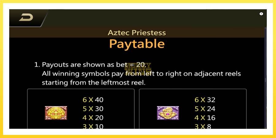 Slika 7 igralni avtomat Aztec Priestess