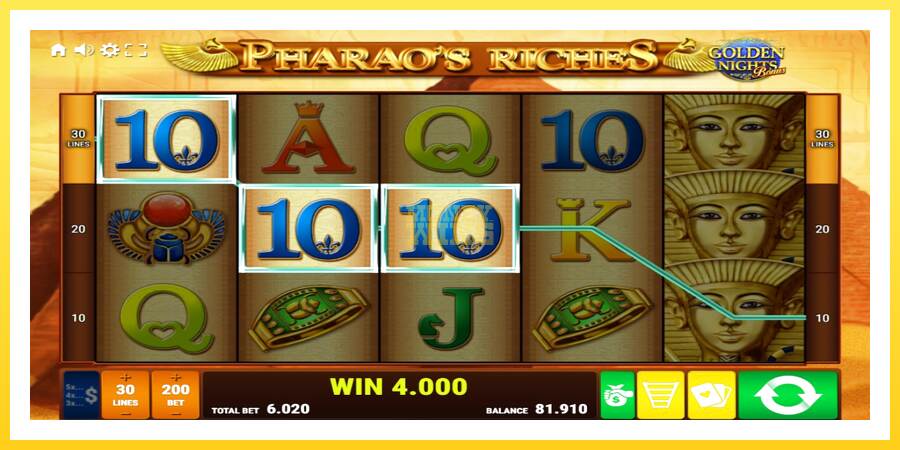 Slika 3 igralni avtomat Pharaos Riches Golden Nights