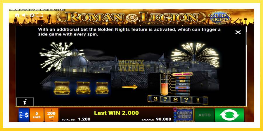 Slika 6 igralni avtomat Roman Legion Golden Nights