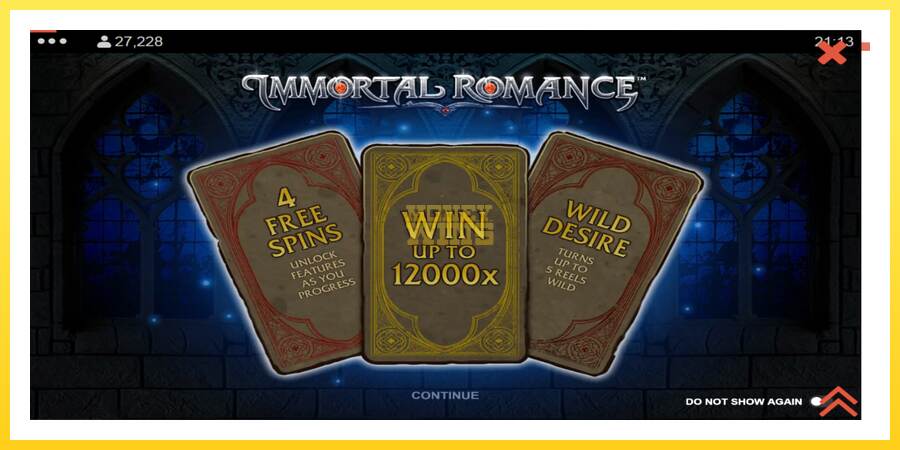 Slika 1 igralni avtomat Immortal Romance