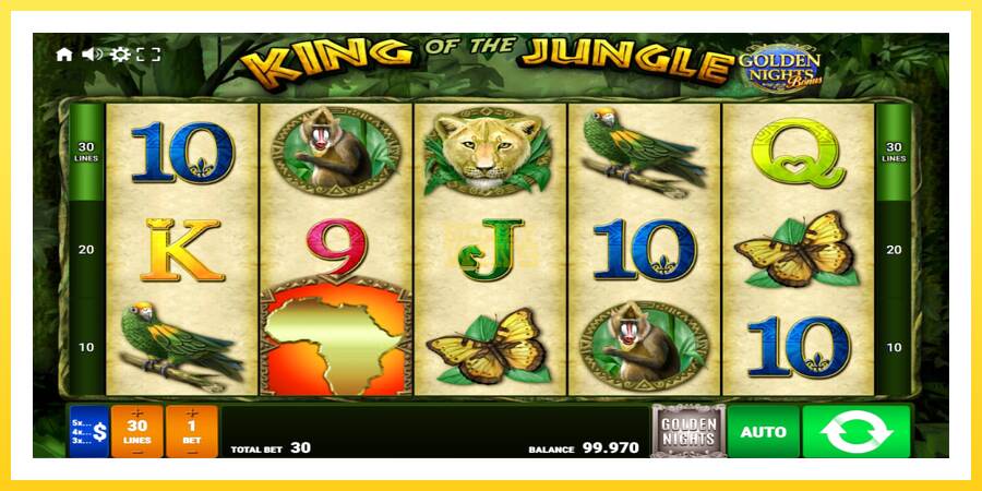 Slika 1 igralni avtomat King of the Jungle Golden Nights