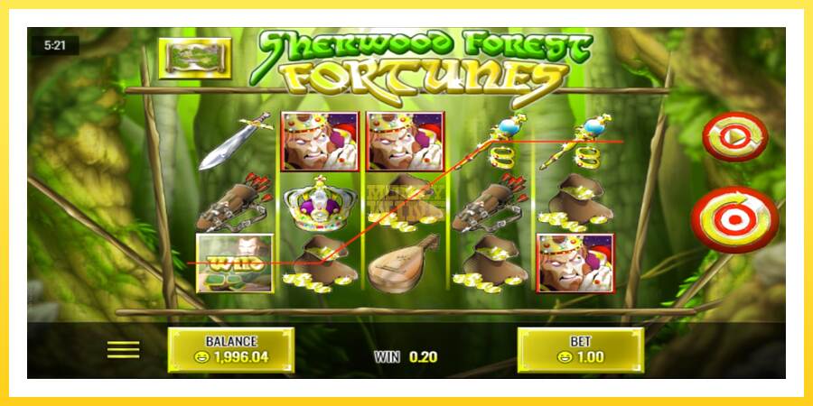 Slika 2 igralni avtomat Sherwood Forest Fortunes