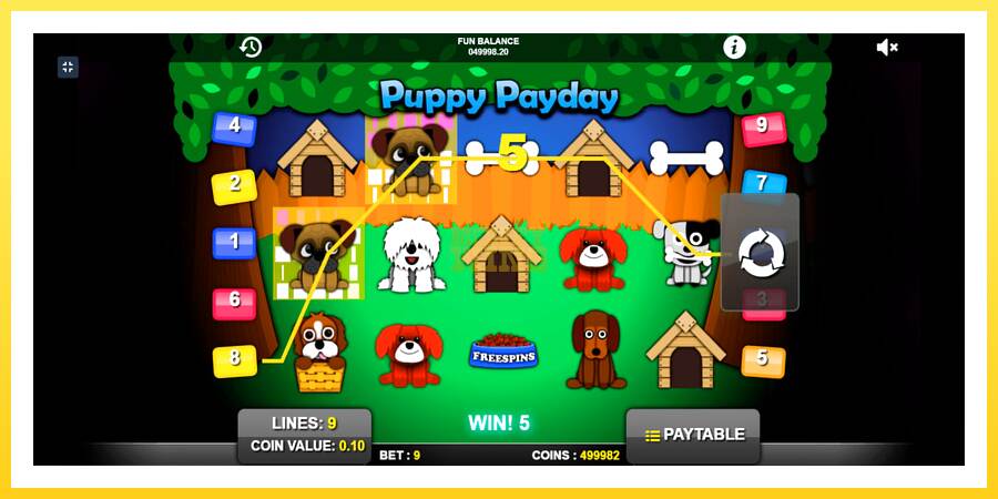 Slika 3 igralni avtomat Puppy Payday