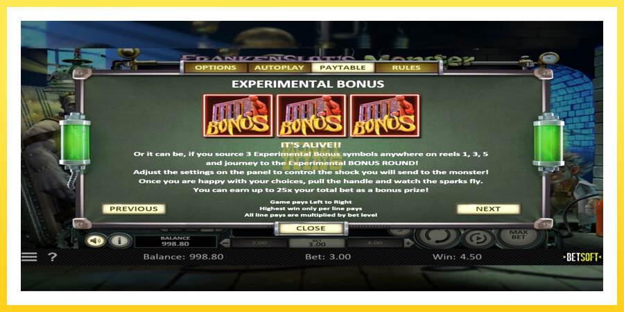 Slika 5 igralni avtomat Frankenslots Monster