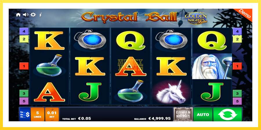 Slika 1 igralni avtomat Crystal Ball Golden Nights