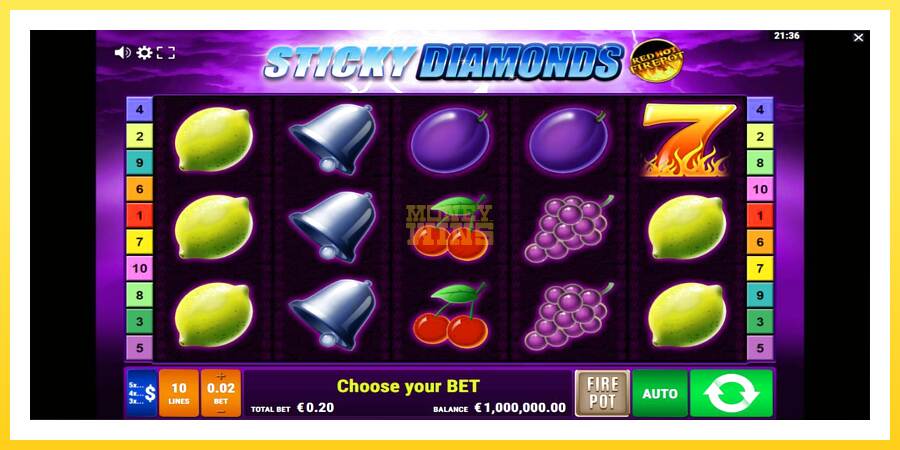 Slika 1 igralni avtomat Sticky Diamonds Red Hot Firepot