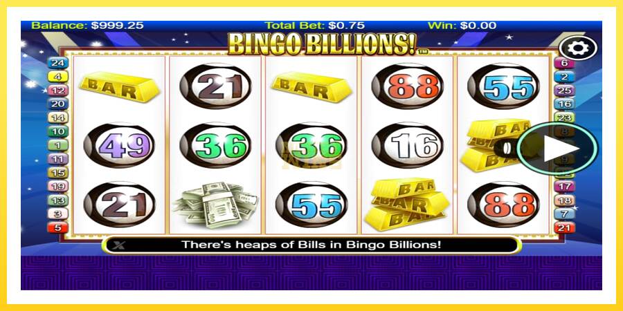 Slika 1 igralni avtomat Bingo Billions