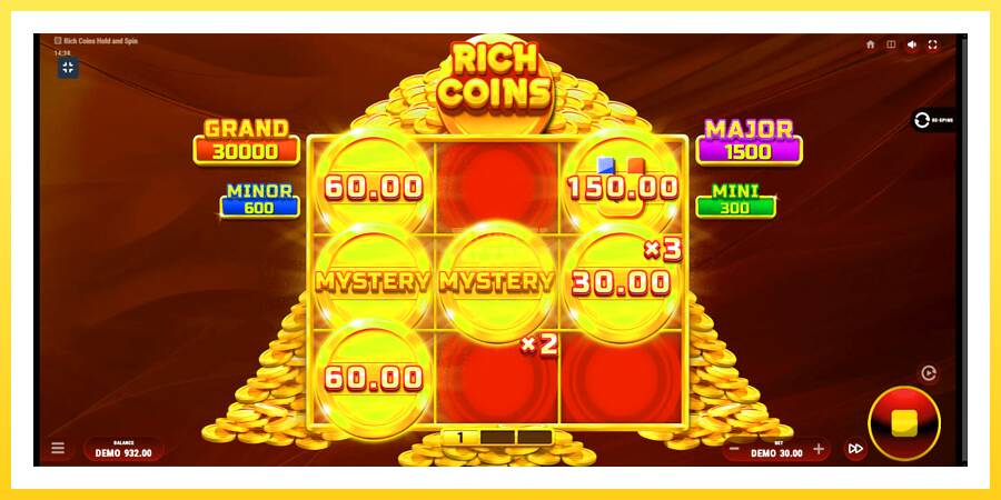 Slika 4 igralni avtomat Rich Coins Hold and Spin