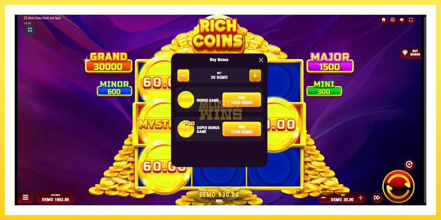 Slika 7 igralni avtomat Rich Coins Hold and Spin