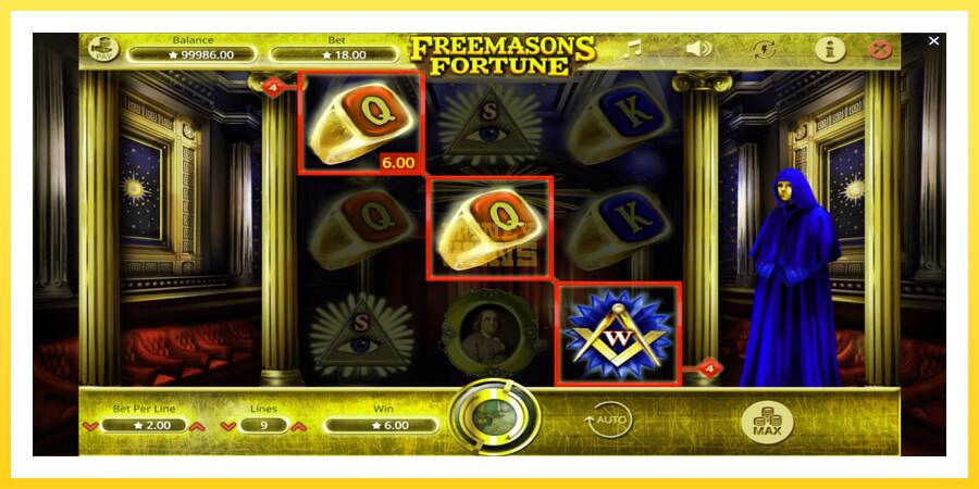 Slika 3 igralni avtomat Freemasons Fortune