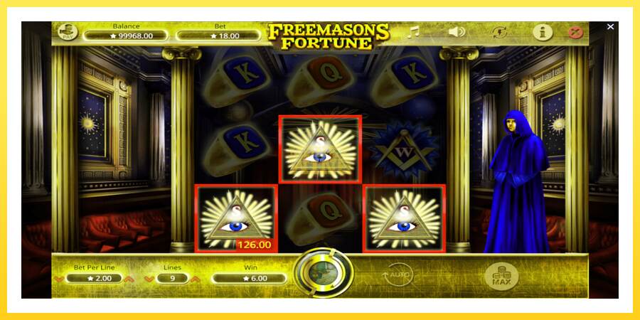 Slika 4 igralni avtomat Freemasons Fortune