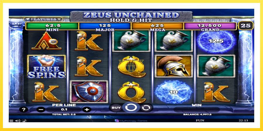 Slika 2 igralni avtomat Zeus Unchained - Hold & Hit