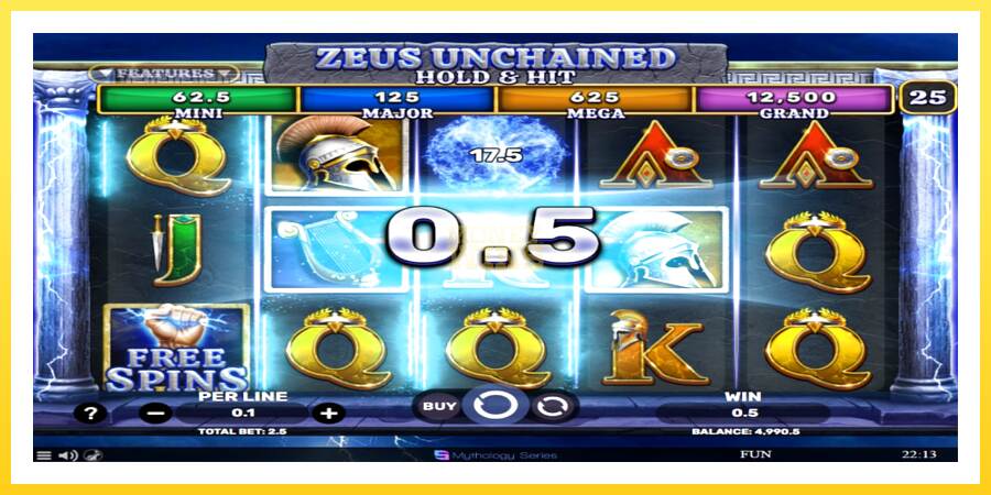 Slika 3 igralni avtomat Zeus Unchained - Hold & Hit