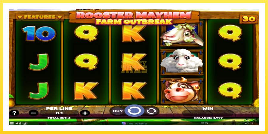 Slika 2 igralni avtomat Rooster Mayhem Farm Outbreak