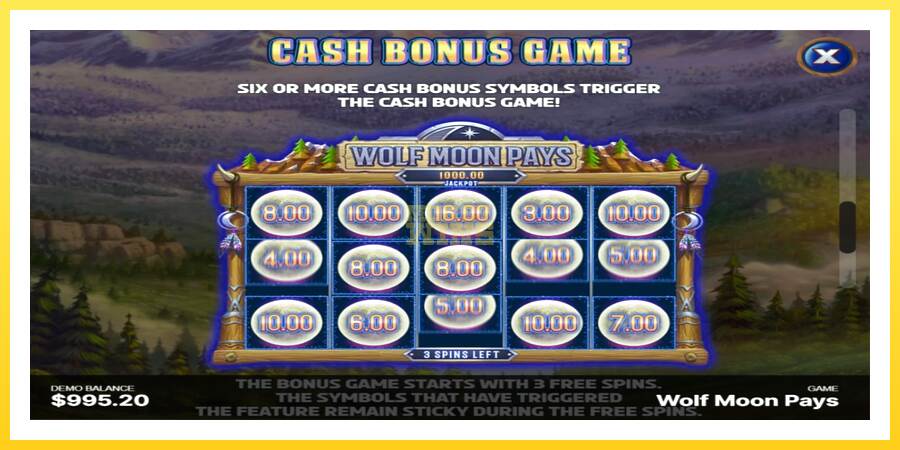 Slika 7 igralni avtomat Wolf Moon Pays