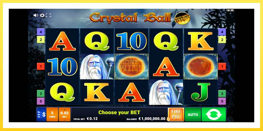 Slika 2 igralni avtomat Crystal Ball Red Hot Firepot