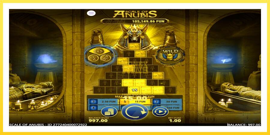 Slika 3 igralni avtomat Scale of Anubis