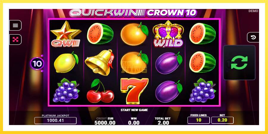 Slika 1 igralni avtomat Quick Win Crown 10