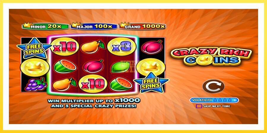 Slika 1 igralni avtomat Crazy Rich Coins