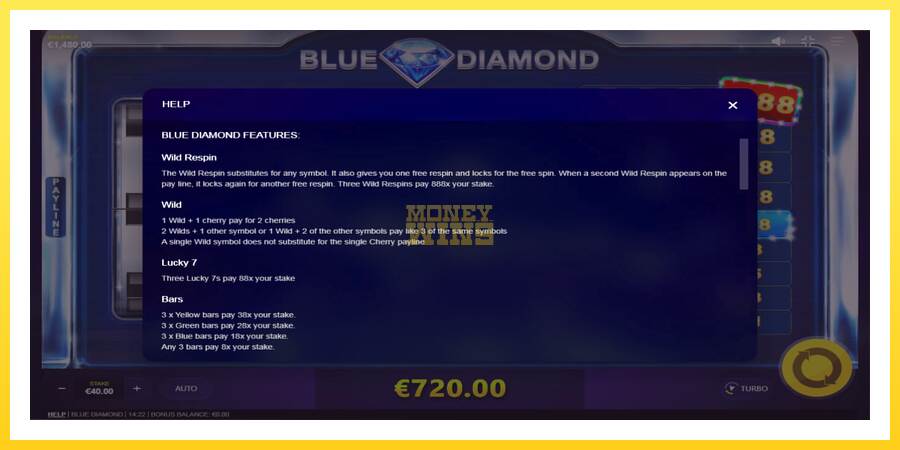 Slika 5 igralni avtomat Blue Diamond