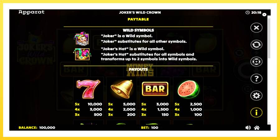 Slika 5 igralni avtomat Jokers Wild Crown Diamond Treasures