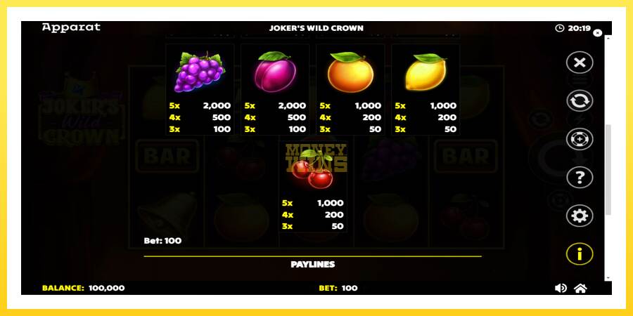 Slika 6 igralni avtomat Jokers Wild Crown Diamond Treasures