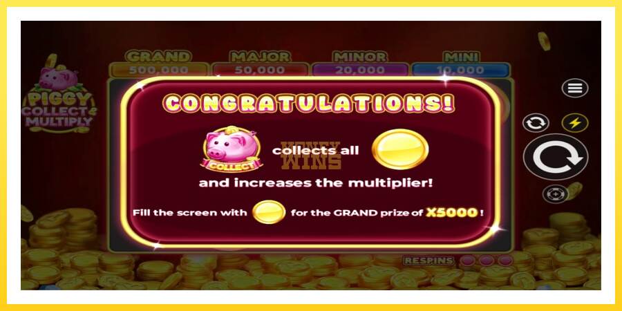 Slika 3 igralni avtomat Piggy Collect & Multiply