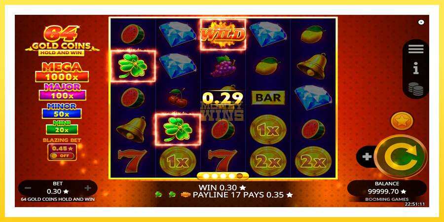 Slika 2 igralni avtomat 64 Gold Coins Hold and Win