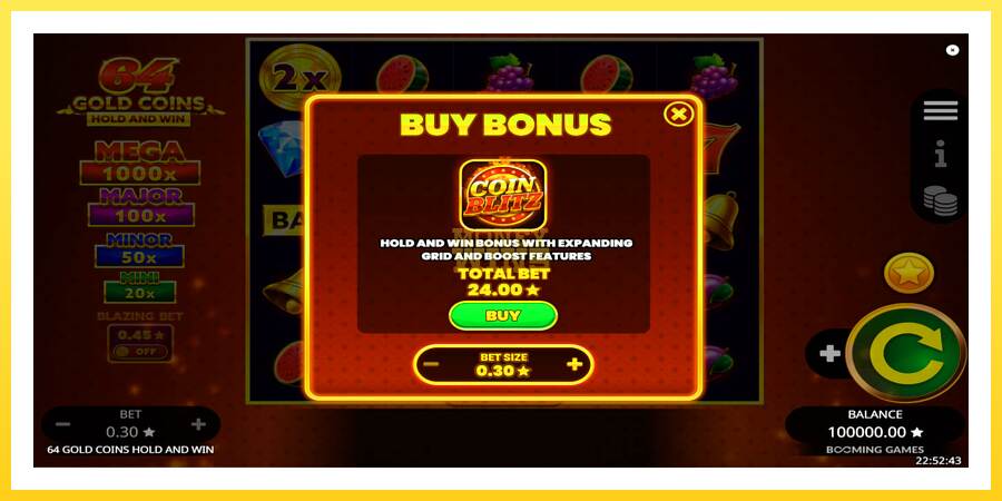 Slika 5 igralni avtomat 64 Gold Coins Hold and Win