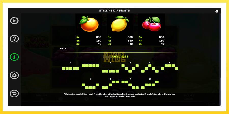 Slika 7 igralni avtomat Sticky Star Fruits