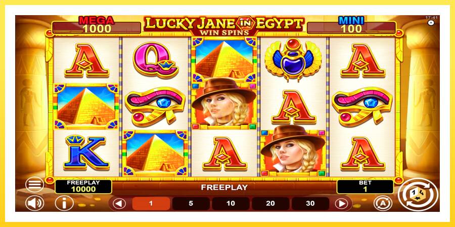 Slika 1 igralni avtomat Lucky Jane in Egypt Win Spins