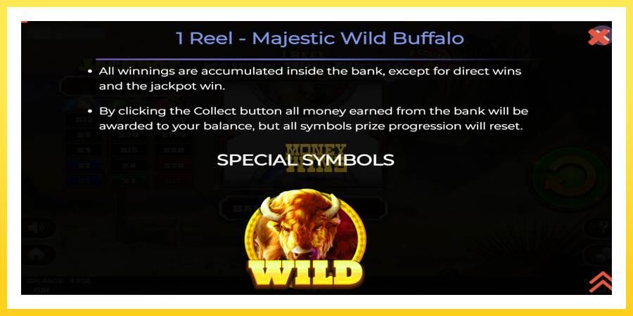 Slika 6 igralni avtomat 1 Reel Majestic Wild Buffalo