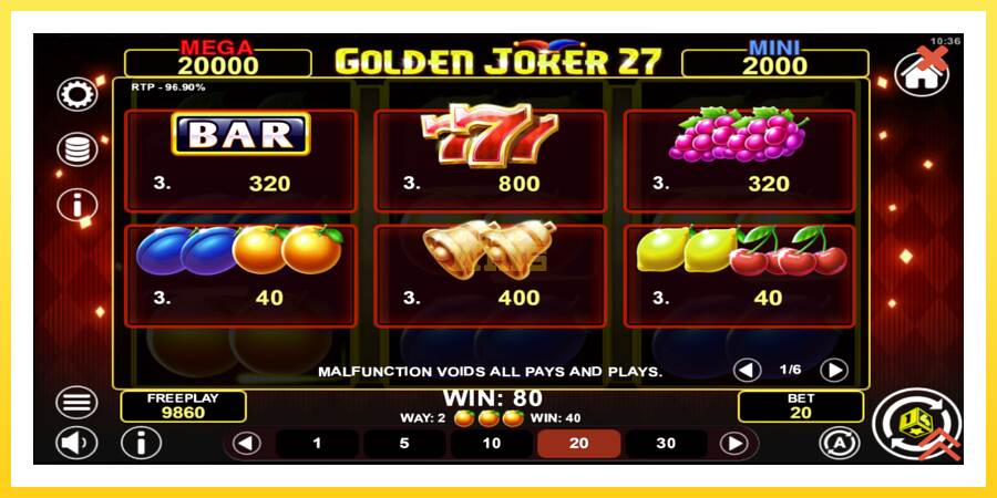 Slika 5 igralni avtomat Golden Joker 27 Hold & Win