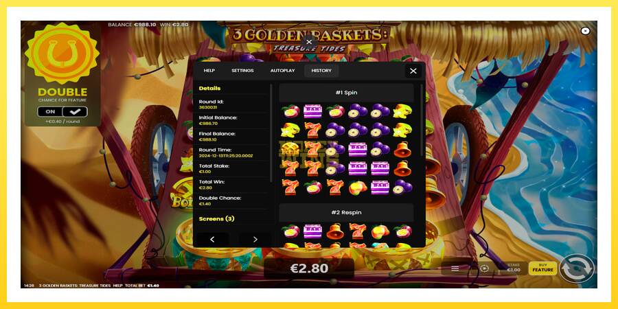 Slika 5 igralni avtomat 3 Golden Baskets: Treasure Tides