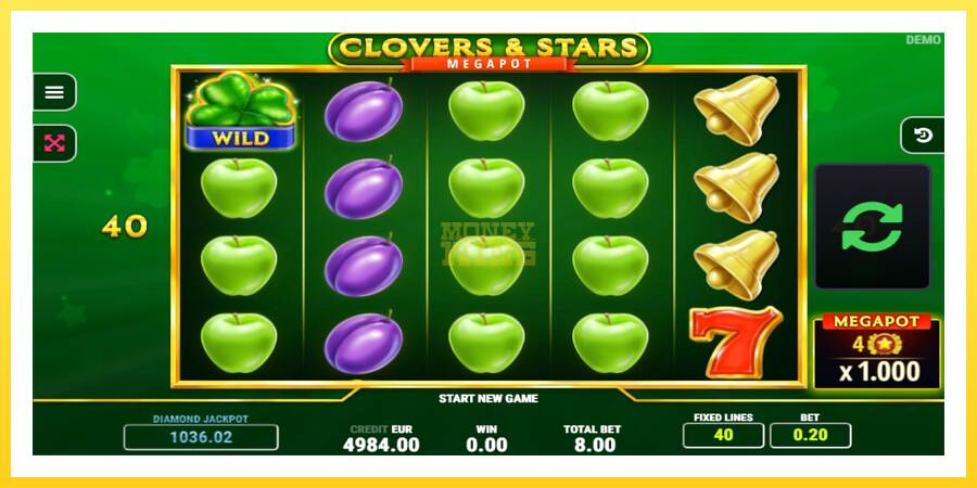 Slika 2 igralni avtomat Clovers & Stars