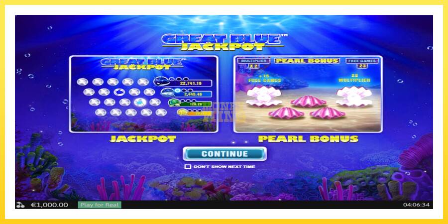 Slika 1 igralni avtomat Great Blue Jackpot