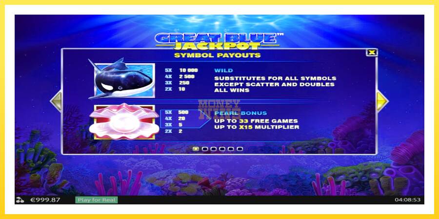 Slika 4 igralni avtomat Great Blue Jackpot