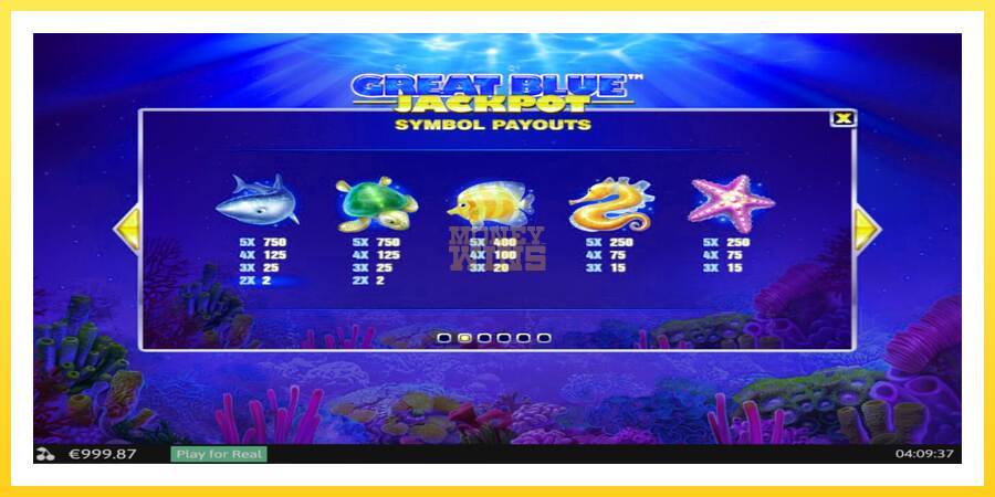 Slika 5 igralni avtomat Great Blue Jackpot